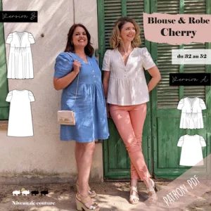 Patron Blouse et Robe Cherry du 32 au 52 (PDF)